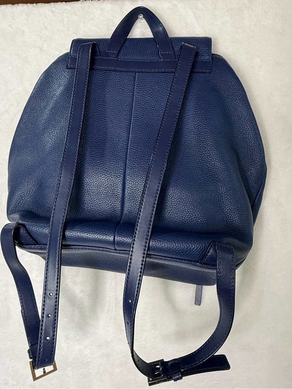 Kate Spade Kristi Medium Flap Backpack Navy Blue Leather Bag Purse